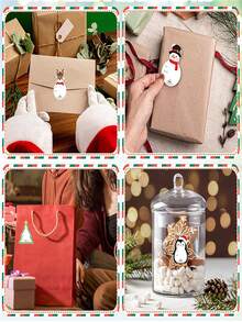 60/120/180pcs Christmas Gift Tag Stickers, 6 Assorted Merry Christmas To From Labels, Self-Adhesive Holiday Gift Wrapping Stickers For Presents, Gift Boxes, Bags, And Packages - A - View 9