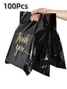 100Pcs Thank You Gift Bags, Cookie Candy Packaging Bags For Wedding Party Retail Shopping - Multicolor - View 6