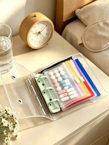 Pill Storage Box Set,Pill Organizer Bag,7-Day Pill Storage Box,Multi-Layer Medicine Storage Bag With 7 Colorful Compartments,Zippered Pill Storage - Multicolor - View 2