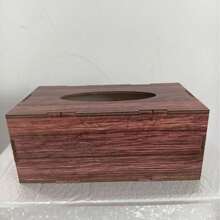 1pc Minimalist Nordic Style Rectangular Flip Lid Walnut Wood Napkin Box, Natural Wood Grain Solid Color Long Rectangular Tissue Storage Box For Living Room, Smooth Tissue Dispensing Slot, Vanity Tissue Holder, Home Daily Use, Housewarming Gift, Christmas Gift, All Season - Coffee Brown - View 6