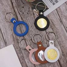 Coin Keychain With Lucky Golden Coin - PU Leather Protective Cover, Hook Closure, Collectible Currency Accessory For Keys Or Bags - Ideal Gift For - Multicolor - View 4