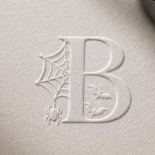 Sello de relieve personalizado con iniciales, sello de relieve personalizado para sobres de boda, sello de relieve de monograma de letra, sello de relieve para invitaciones, sello de relieve para servilletas - Dorado - Ver 8