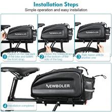 NEWBOLER Hard Shell Bicycle Trunk Bag 8L Large Capacity Bike Bag Waterproof Bike Rear Seat Rack Bag - Multicolor - View 10