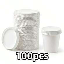 200pcs Paper Cup Lids, 50/100pcs Coffee Cup Lids, Hot Drink Cup Lids, Suitable For Cafes, Hotels, KTVs, Bars - Multicolor - View 12