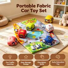 Infant Traffic Theme Fabric Soft Block Play Mat Set, Baby Early Education Soft Ball Toys, Educational Grasping Training Toys - Multicolor - View 4