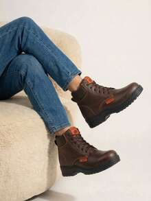 Men Industrial & Construction Boots - Coffee Brown - View 3