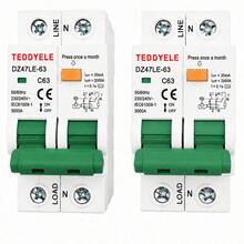 DZ47LE-63 RCBO 2P Pemutus Sirkuit Arus Sisa 30mA 230V C16/C20/C32 Perlindungan Beban Berlebih, Korsleting, dan Kebocoran Pemutus Sirkuit Miniatur Bersertifikat CE - Hijau - View 6
