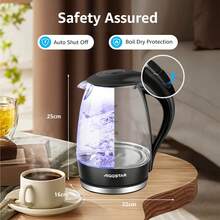 Aigostar LED Glass Electric Kettle – Fast, Auto Shut-Off & Boil-Dry Protection - UK Plug(220-240V) - View 8