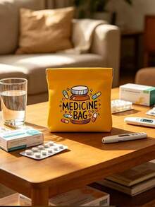 Cartoon Pill Pattern Portable Medicine Bag, Travel Mini First Aid Kit, Home Camping Travel Small Emergency Medicine Storage Pouch - Multicolor - View 7
