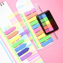 6 Sets Style 1 Set Ultra Thin Index Tabs Labels PET Material Semi-Transparent Plastic Waterproof Sticky Notes Color Series Marker Stickers Student Textbook Record Tabs With Ruler Reading Book Memo Stickers School Supplies Office Document Tabs - one-size - View 5