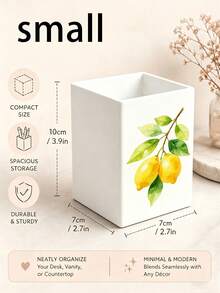 1pc Abstract Watercolor Lemon Branch Multi-Functional Storage Organizer Box - Tableware Storage Box, Desktop Organizer Rack (Suitable For Storing Tableware, Straws, Tea Bags, Pens, Remote Controls); Compact And Space-Saving, Suitable For Kitchen, Office, Living Room (Please Note The Size Before Ordering) - Multicolor - View 11