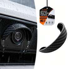 8pcs/4pcs/2pcs/1pc Set Rear View Camera Rain Cover (Curved Waterproof Sunshade) PVC Curved Sunshade (1.5 Inch Wide, With Adhesive Backing), No Drilling Required For Installation Above Exterior Rear View Camera, Spare Camera Rain Cover With Curved Black PVC Sunshade, Adhesive Backing Protective Cover Suitable For Outdoor Parking Rear View Lens Cover Car Rear View Cover Black Windproof And Waterproof - A - View 10