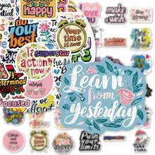 Positive Inspirational Stickers, Motivational Quotes Waterproof Stickers, Self-Affirmation Floral Text Stickers, Suitable For Journals, Water Bottles, Laptops, Luggage, Scrapbooks, Back To School Essentials - A - View 4