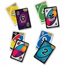 Splendor 1-Box UNO Flip Card Game, Double-Sided Card Deck, Fun Color And Number Matching Flip Action Party Game, Suitable For Family Game Night, Teens And Adults Portable Travel Card Deck, Multi-Player Portable Tabletop Game, Suitable For Parties, Birthdays, Travel - Purple - View 2