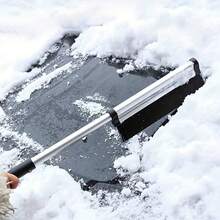 2in1 Telescoping Multi-Function Snow Shovel Brush - Extendable Handle With Ergonomic Grip, Heavy-Duty Ice Removal Tool For Car/Window/Driveway/Roof, Compact Portable Winter Essential - A - View 2