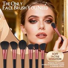 42/32 Pcs Black Rose Red All In One Makeup Tools Set,32Pcs Makeup Brushes,Rhinestone Bow Hair Claw,2Pcs Wrist Bands,Small Cleaning Brush,Silicone Cleaning Mat,3 Cushion Powder Puffs,Makeup Sponges For Daily Full Face Makeup - Multicolor - View 3