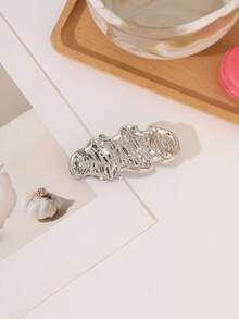 1pc Metal Texture Hair Barrette For Women, Irregular Wavy Wave Spring Hair Clip,For Half Up Elegant Hair Accessories For Daily Party Wedding - Multicolor - View 11
