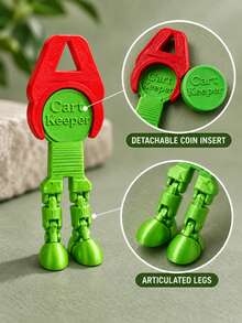 Coin-Operated Shopping Cart Lock Keychain, Novel Compact Portable Lightweight Detachable Cart Token Replacement, With Jointed Legs, Christmas Ring Pendant, Gift For Family And Friends, Suitable For Outdoor Supermarket Shopping, Handbags, Backpacks, Belt Loops, Storage Bags - Multicolor - View 6