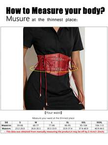 1件女款文藝復興配件 紅色哥德風時尚PVC皮革束縛帶 適用於萬聖節服裝派對或日常穿搭 - 紅色 - 查看 9