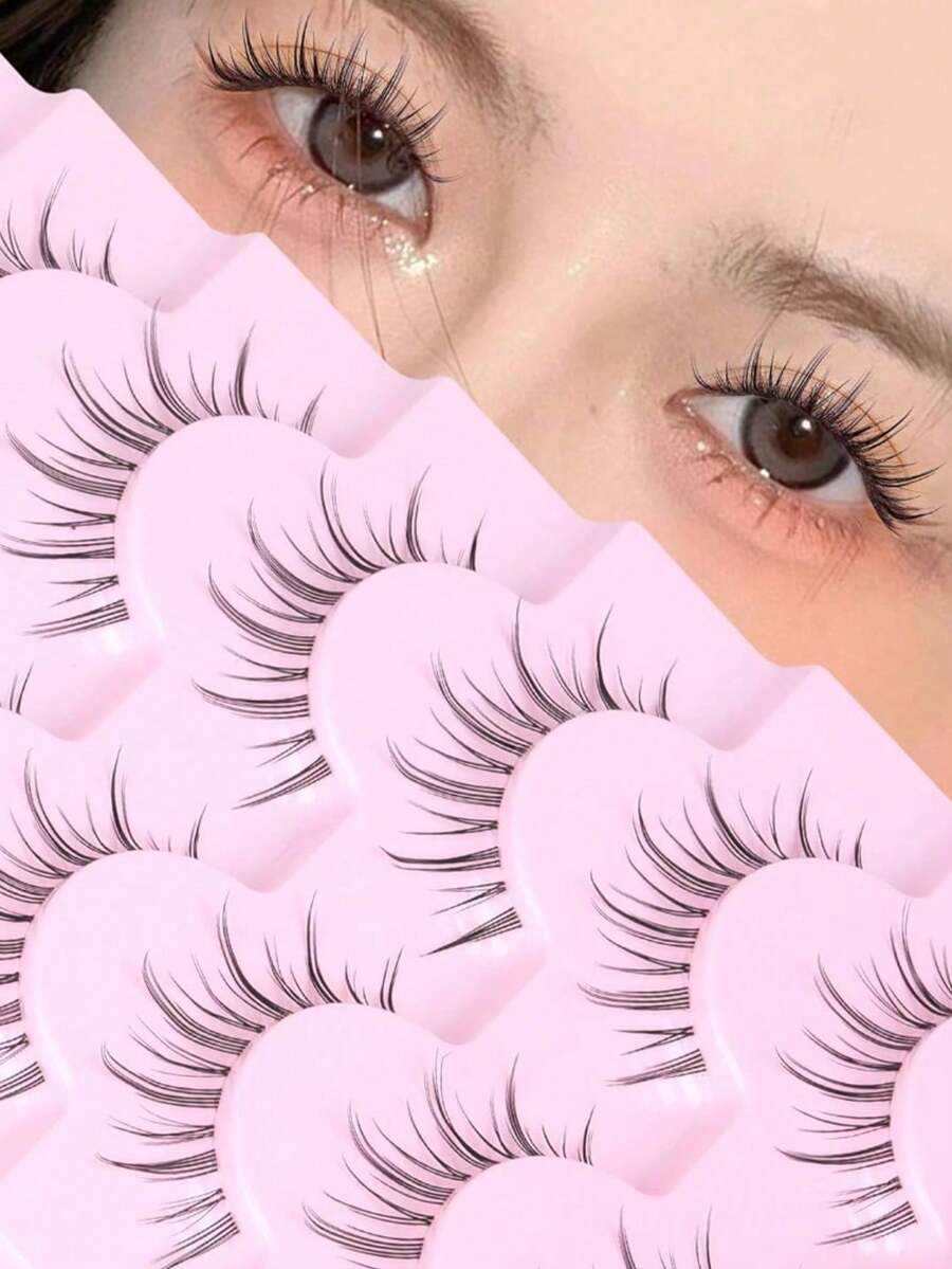 Cartoon Eyelashes Natural Look Anime Eyelashes Transparent Band Natural Cartoon Eyelashes Manga Korean Style Eyelashes Korean & Japanese Style Cosplay Eyelashes - Black - View 1