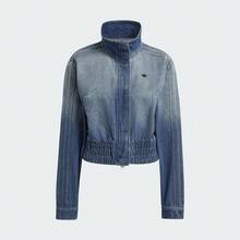 Adidas Originals TRACKTOP High-Neck Zip-Up Woven Denim Jacket Women's Blue - Blue - View 5