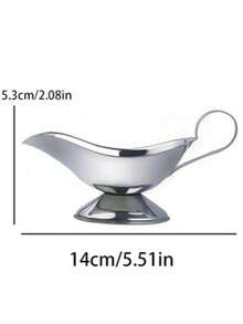 Stainless Steel Sauce Boat With Handle, Gravy Boat Pouring Pitcher For Home And Commercial Use, Holiday Gathering Tableware, Suitable For Thanksgiving Turkey Feast, Christmas Family Dinner, Halloween Food Party, Steak Pasta Dessert Sauce Container, Western Table Decor Utensils, Multiple Sizes Available - Silver - View 10