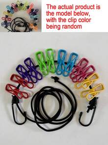 Retractable Portable Clothesline Set With 12 Clips, Suitable For Indoor Laundry Drying And Outdoor Camping, Clothesline Accessories - View 13