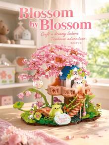 1486pcs Lakeside A-Frame Cabin Building Set, Adult DIY Assembly Puzzle, Stress Relief Relaxing Craft Activity, Desktop Decor/Holiday Souvenir - Multicolor - View 1