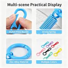 3pcs New Macaron Color Spring Keychains, Mini Carabiner Key Rings, Fashion Personalized Backpack Charms, Couple Gift Accessories - View 3