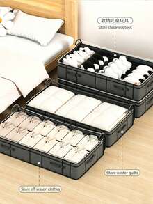 XD Extra Large Underbed Storage Box, Multiple Sizes, Large Capacity Flat Drawer Design, Suitable For Storing Clothes, Blankets, Seasonal Clothing, Space-Saving Bed Frame Storage, Multi-Functional Wardrobe Storage Box - Multicolor - View 4
