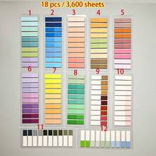 30pcs/6000 Sheets, 18pcs/3600 Sheets, 12pcs/2400 Sheets Sticky Notes Index Tabs Labels PET Material Semi-Transparent Plastic Waterproof Sticky Notes Color Series Marker Tabs Student Textbook Note-Taking Tabs With Ruler Reading Book Message Tabs School Back-To-School Supplies Office Document Tabs - one-size - View 13