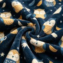 1pc Cartoon Owl Digital Print Flannel Blanket - Modern Style, Soft Comfortable Polyester Knit Fabric For All Seasons, Multi-Purpose, Suitable For Sofa, Bed, Travel, Camping, Chair, Gift Blanket - Multicolor - View 4