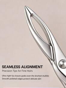 1/2Pcs Scissor Handle Eyebrow Tweezers Set, Straight & Curved Tip, Stainless Steel Precision Brow Plucker, Portable Beauty Grooming Tool For Removing Stray Facial Hairs, Eyebrow Shaping Accessory - Eyebrow Tweezers - View 7