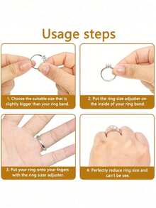 16pcs Adjustable Ring Size Adjuster/Resizer, Multi-Functional Invisible Transparent Ring Adjuster, Suitable For Wedding Events, Fits Any Ring, Multiple Sizes Fit Different Ring Diameters And Styles, Prevents Ring From Slipping And Falling Off - Multiple Styles - View 7