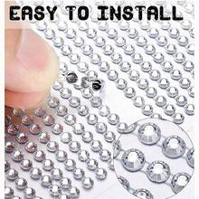 2pcs Shiny Synthetic Crystal Rhinestone Stickers, Suitable For Car/Phone/PC Decorative Stickers Accessories, Decorative Stickers - A - View 7