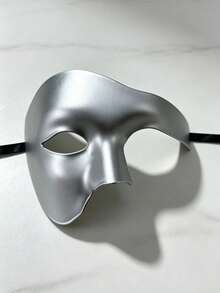 1pc Unisex Gothic Style Half Face Mask, Masquerade Party Costume Prop, Venetian Style Halloween Mask, Groom Groomsman Wedding Facial Decoration, Suitable For Daily Parties And Festivals Wear - A - View 8