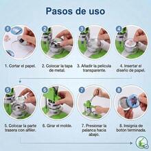 Kit de máquina para hacer botones de 58mm (2.25 pulgadas): Kit de máquina para hacer pines con suministros DIY de 100 juegos, máquina para hacer botones de operación manual para pines - A - Ver 3