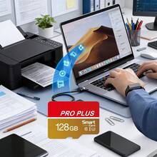بطاقة ذاكرة عالية السرعة باللون الأحمر والذهبي 256GB 128GB 64GB 32GB مع محول، بطاقة ذاكرة TF فلاش عالية السرعة معتمدة A1 C10، مناسبة لمراقبة الأمن/الجهاز اللوحي/الكاميرا/الهاتف/الكمبيوتر المحمول/نظام صوت السيارة/جهاز الألعاب/معدات الصوت - ذهبي أحمر - مشاهدة 6