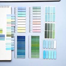 8 Sets/1 Pack Ultra-Thin Index Tabs PET Material Semi-Transparent Plastic Waterproof Sticky Notes Color Series Marker Tabs Student Textbook Record Tabs With Ruler Reading Book Memo Tabs School Back To School Supplies Office Document Tabs - one-size - View 9