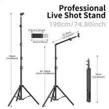 Tripod Lantai yang Dapat Diatur dengan Lengan yang Dapat Diputar dan Diperpanjang & Dudukan Ponsel, Penyangga Ponsel yang Dapat Diatur Ketinggiannya untuk Siaran Langsung, Memasak, Melukis, dan Fotografi Makanan - MultiWarna - View 6