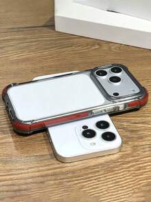 Hybrid Bumper Armor 透明手機殼，相容 iPhone 18 Pro Max 18 Pro 17 Pro Max 17 Pro 16 Pro Max 15 Pro Max 14 Pro Max 13，防震背蓋 - 酒紅色 - 查看 6