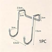 1/3/5pcs Multi-Function Stainless Steel S-Shaped Double Hooks, Removable No-Drill No-Adhesive Design, Kitchen Cabinet Bathroom Towel Coat Storage Rack - Multicolor - View 20
