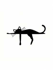 1pc Minimalist Line Heart Cat Car Sticker, Cute Kitten Back View Personalized Car Body Decal, Waterproof & Sunproof Door Tail Decoration Sticker - A - View 2