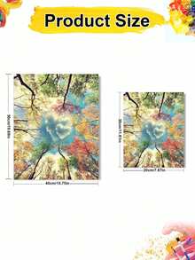 DIY HeartShaped Cloud In Autumn Forest (Frameless Or Framed 8x12 / 16x20 Inches) Paint By Numbers Kit (Acrylic) Arts & Crafts For Adult Beginners, Home Wall Decor, And Romantic Holiday Gifts - Sets - View 2