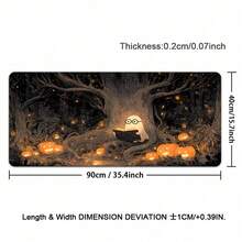 White Ghost Reading Book Pumpkin Forest Desk Mat Halloween Theme Playmat Large Rubber Mouse Pad Mousepad NonSlip Base For Work Office Game Home Tabletop Mat - View 10