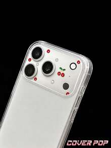 1 buah Pelindung Lensa Kaca Tempered Motif Kristal Ceri & Mutiara, Kompatibel dengan Apple 17 Pro/17 Pro Max/18 Pro/18 Pro Max, Perlindungan Kamera Belakang Menyeluruh, Tahan Gores & Tahan Aus, Pemasangan Mudah - Clear - View 5
