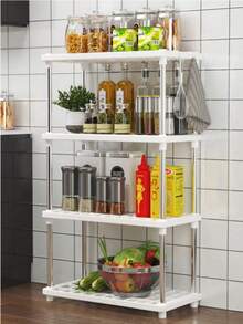 4 Layer Storage Rack, A Standalone Storage Rack For Bedroom, Kitchen, And Living Room Accessories, Suitable For Home Organization And Storage, As Well As Bathroom Storage. - View 7