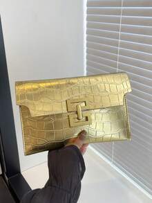 High-End Fashion Versatile Elegant Portable Premium Quality Minimalist Retro Large Capacity Clutch Bag Chic High-Quality Bestselling Women's Handbag Retro Crocodile Embossed - Multicolor - View 2