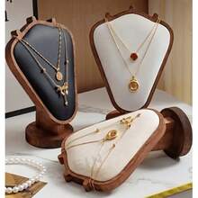 1 pc Stand Pajangan Kalung Kayu Solid Minimalis, Tampilan 3D + Penyimpanan Eksklusif, Pengatur Perhiasan Rumah, Elegan & Praktis - MultiWarna - View 4