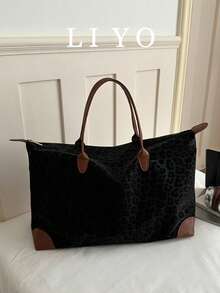 Large Capacity Women's Bag Fashionable Ladies Large Bag Boston Pillow Bag Commute Versatile Shoulder Bag Large Tote Bag - Black - View 2